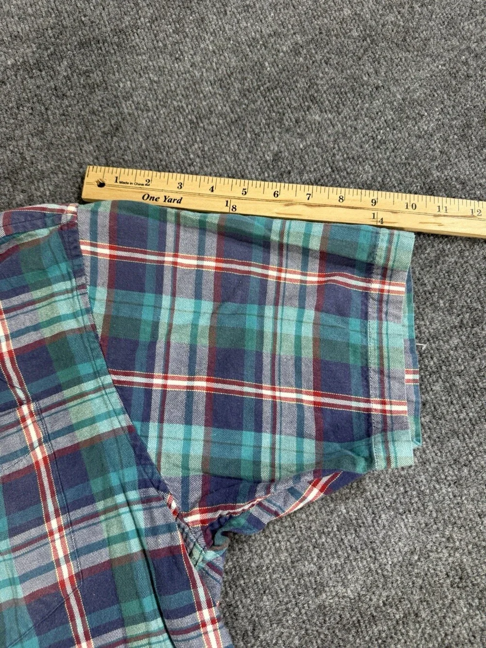 Vintage Duck Head Mens L Plaid Short Sleeve Button Down Shirt Cotton Preppy 90s